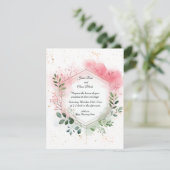Einladung zur Hochzeit in Foliage Geometric Wreath (Stehend Vorderseite)