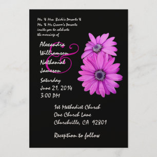 Einladung zur Hochzeit in Fuschia Pink und Black D