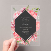 Einladung zur Hochzeit in geometrischem Rosa (Insitu (Handheld))