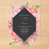 Einladung zur Hochzeit in geometrischem Rosa (Vorderseite)