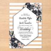 Einladung zur Hochzeit in geometrischem Schwarz (Vorderseite)