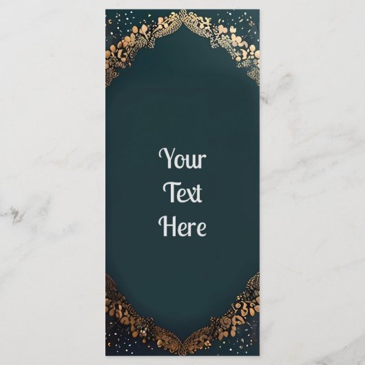 Einladung zur Hochzeit in Gold Floral (Rückseite)