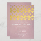 Einladung zur Hochzeit in Gold im Südwesten Gleams (Vorne/Hinten)