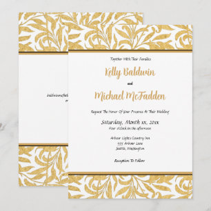Einladung zur Hochzeit in Gold und Schwarz