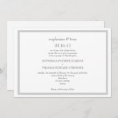 Einladung zur Hochzeit in Grau und Weiß (Vorne/Hinten)