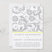 Einladung zur Hochzeit in Hellgrau und Gelb (Vorderseite)