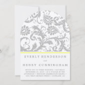 Einladung zur Hochzeit in Hellgrau und Gelb (Vorderseite)