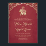 Einladung zur Hochzeit in Indien, Rot, Gold, Ganes<br><div class="desc">Diese wunderschönen indischen Hochzeitseinladungen mit einem Ganesha-Design in Imitate Goldfolie auf einem roten Hintergrund werden Ihre Gäste sicherlich begeistern! Design-Tipp: Verwenden Sie Hauptstadt-Buchstaben für den nicht-skriptbaren Text. Aktualisieren Sie den Papiertyp auf Pearl Shimmer für ein extravagantes Aussehen! Bitte senden Sie uns eine E-Mail mit allen Fragen an beachdivasdesign@gmail.com</div>