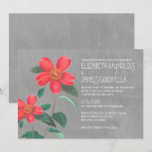 Einladung zur Hochzeit in Kamelien (Vorne/Hinten)