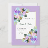 Einladung zur Hochzeit in Lavanderfarbe (Vorderseite)