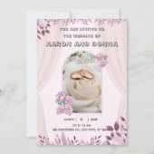Einladung zur Hochzeit in lila rosa Farbe (Vorderseite)