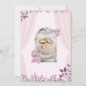 Einladung zur Hochzeit in lila rosa Farbe (Rückseite)