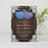 Einladung zur Hochzeit in Lila und blauer Blüte (Stehend Vorderseite)