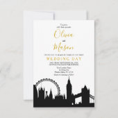 Einladung zur Hochzeit in London Skyline Cityscape (Vorderseite)
