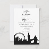 Einladung zur Hochzeit in London Skyline Cityscape (Vorderseite)