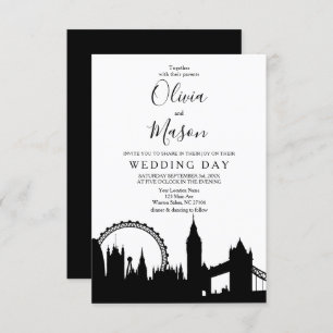 Einladung zur Hochzeit in London Skyline Cityscape