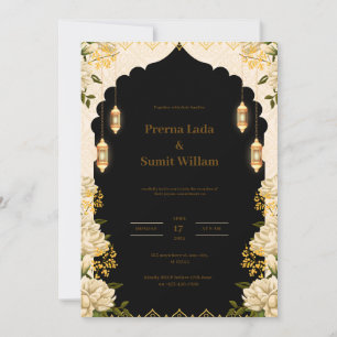 Einladung zur Hochzeit in Luxury Black and Gold