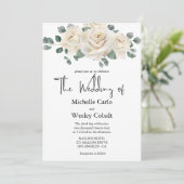 Einladung zur Hochzeit in Minimalistischer Weiß un (Stehend Vorderseite)