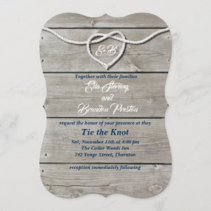 Einladung zur Hochzeit in Nautic Monogram