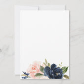 Einladung zur Hochzeit in Navy Blue und Blush Pink (Rückseite)