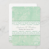 Einladung zur Hochzeit in Pfefferminzgrün und Weiß (Vorne/Hinten)