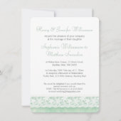 Einladung zur Hochzeit in Pfefferminzgrün und Weiß (Rückseite)