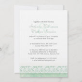 Einladung zur Hochzeit in Pfefferminzgrün und Weiß (Rückseite)