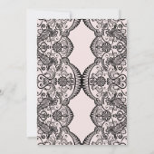 Einladung zur Hochzeit in Pink & Black Brocade (Rückseite)
