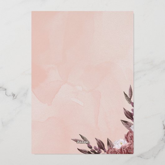 Einladung zur Hochzeit in Rosa (Rückseite)