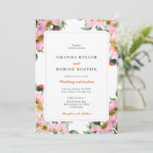 Einladung zur Hochzeit in Rosa (Stehend Vorderseite)