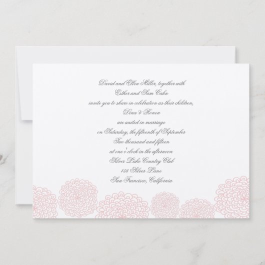 Einladung zur Hochzeit in Rosa (Vorderseite)