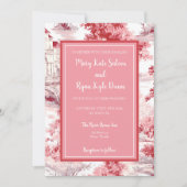 Einladung zur Hochzeit in Rosa (Vorderseite)