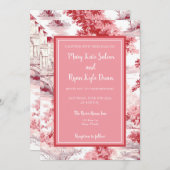 Einladung zur Hochzeit in Rosa (Vorne/Hinten)