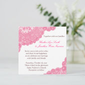 Einladung zur Hochzeit in Rosa (Stehend Vorderseite)