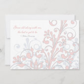 Einladung zur Hochzeit in Rosa, Grau und Weiß (Rückseite)