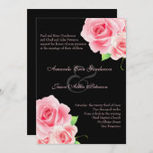 Einladung zur Hochzeit in Rosa [Schwarz] (Vorne/Hinten)