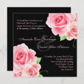 Einladung zur Hochzeit in Rosa [Schwarz] (Vorne/Hinten)