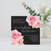 Einladung zur Hochzeit in Rosa [Schwarz] (Stehend Vorderseite)