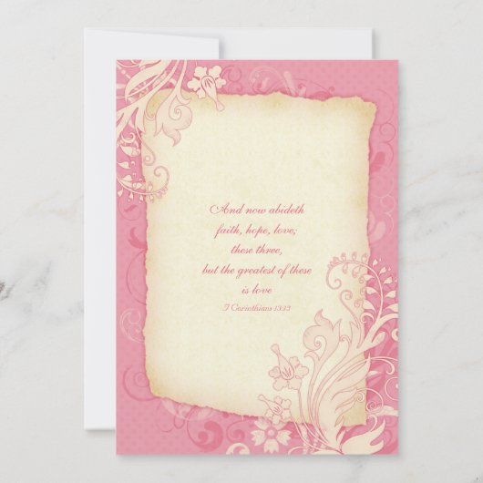 Einladung zur Hochzeit in Rosa und Elfenbein (Rückseite)