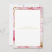 Einladung zur Hochzeit in Rosa und Gold (Rückseite)