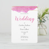 Einladung zur Hochzeit in Rosa und Gold (Stehend Vorderseite)