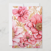 Einladung zur Hochzeit in Rosa und Gold (Rückseite)