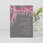 Einladung zur Hochzeit in Rosa und Grau (Stehend Vorderseite)