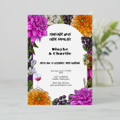 Einladung zur Hochzeit in Rosa und Orange (Stehend vorne)