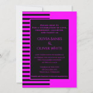 Einladung zur Hochzeit in Rosa und Schwarz