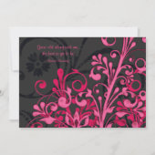 Einladung zur Hochzeit in Rosa und Schwarz (Rückseite)