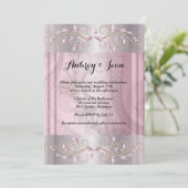 Einladung zur Hochzeit in Rosa und Silber (Stehend Vorderseite)