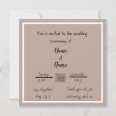 Einladung zur Hochzeit in Rosa und Weiß (Rückseite)