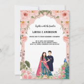 Einladung zur Hochzeit in Rosa und Weiß (Vorderseite)