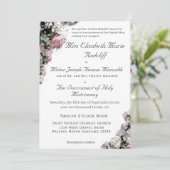 Einladung zur Hochzeit in Rosa und Weiß (Stehend Vorderseite)